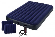 Матрас надувной Classic Downy 152x203x25 см + насос ручной + надувные подушки