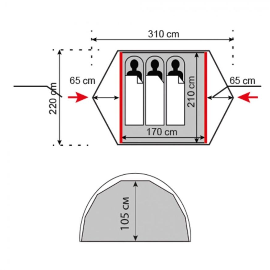 Палатка Tramp Cloud 3 Si, красный