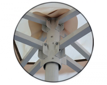 Зонт квадратный 2.5 х 2.5 м (4 спиц) сталь, с воланом