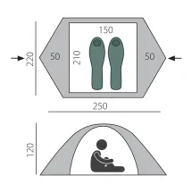 Палатка Travel 2-местная, зеленая, Btrace